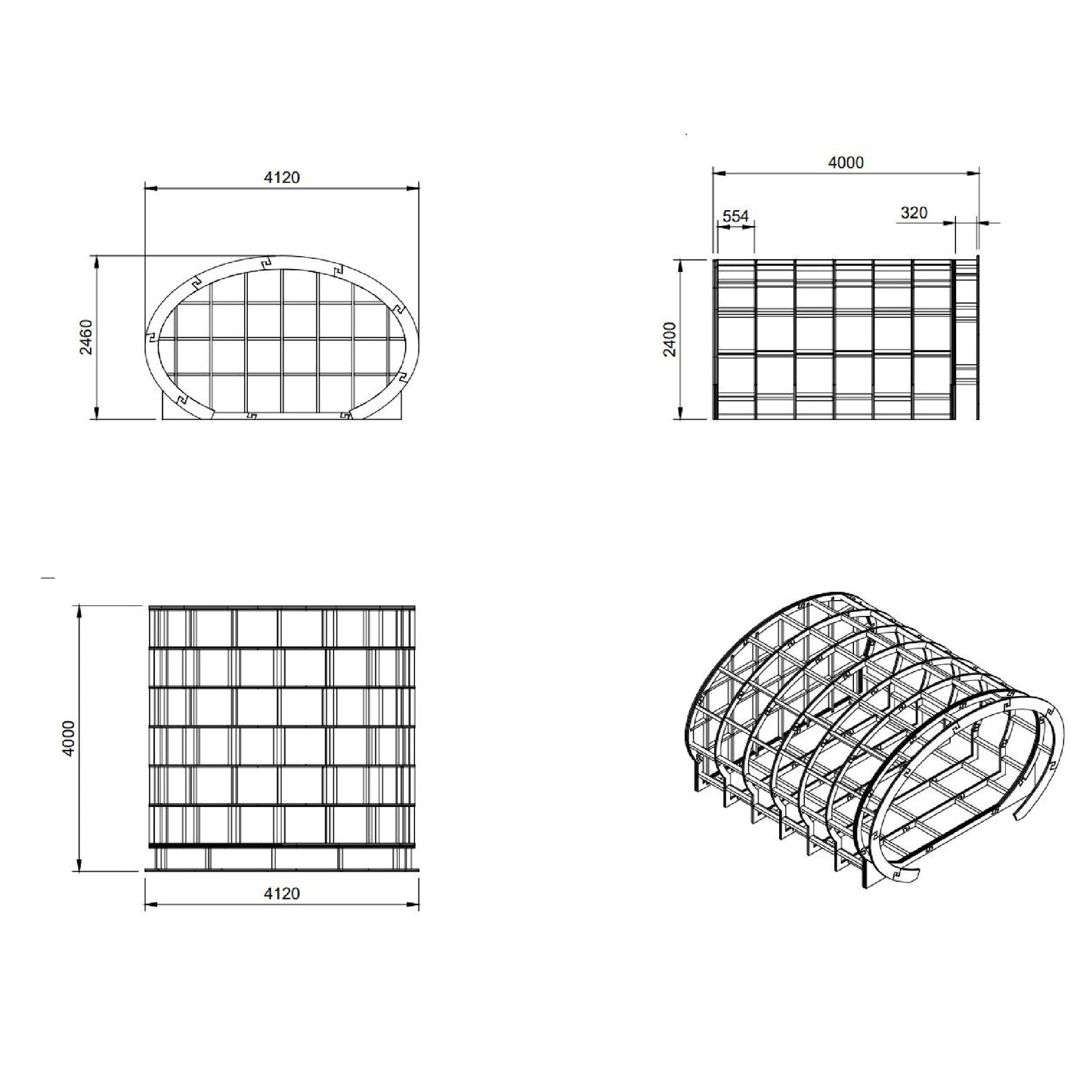 Oval Glamping Pod Frame